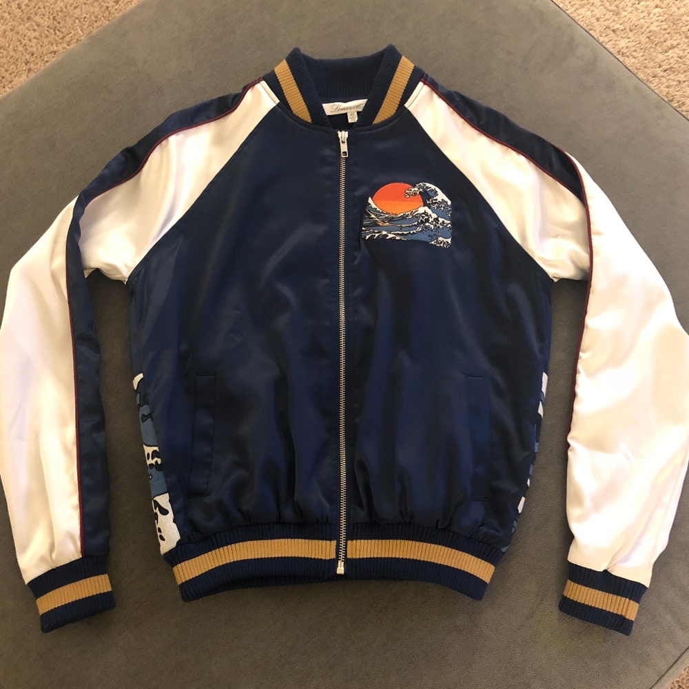 Lovers + Friends "Let's Get Wavy" Bomber Jacket